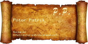 Potor Patrik névjegykártya